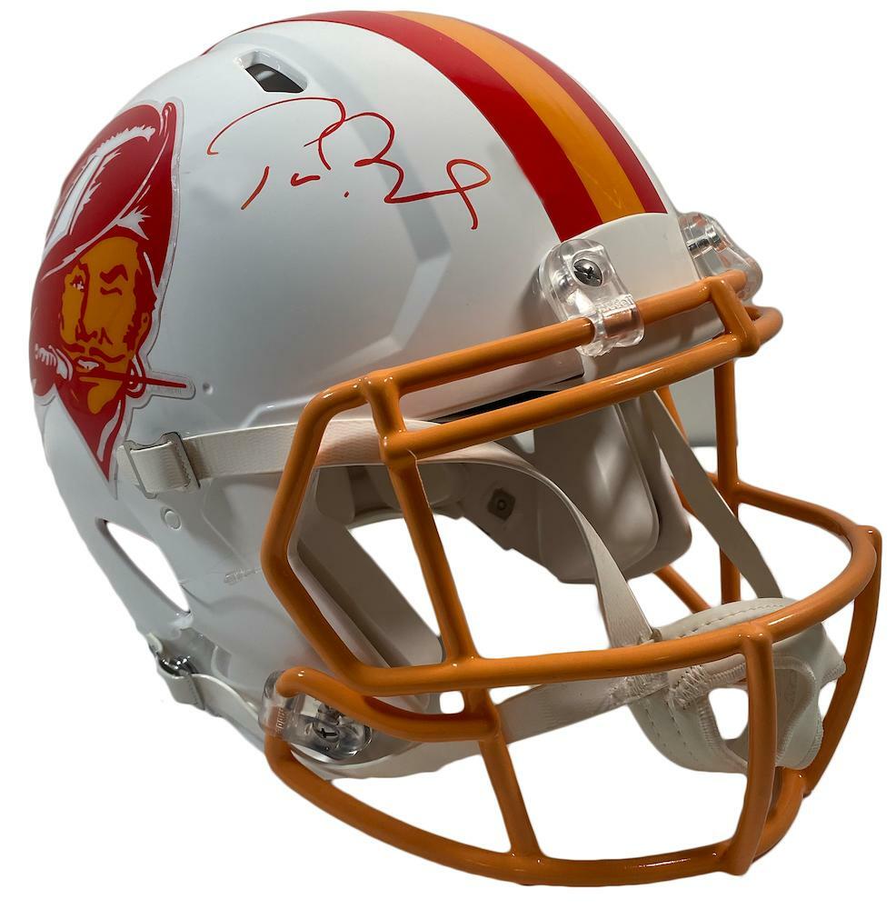 Tom Brady Autographed Tampa Bay Buccaneers Throwback Speed Authentic Helmet Fanatics