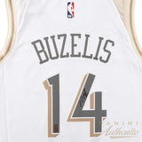 Matas Buzelis Autographed Chicago Bulls White Nike 2024-25 City Edition Swingman Jersey Panini