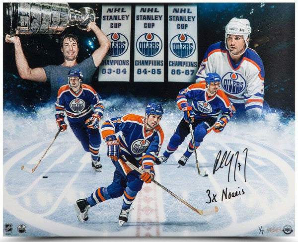 PAUL COFFEY Autographed Edmonton Oilers "3x Norris" 16 x 20 Photograph UDA LE 1/7