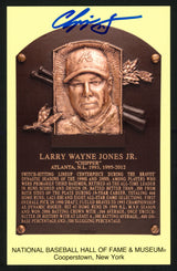 Chipper Jones Autographed HOF Plaque Postcard Atlanta Braves Stock #150326