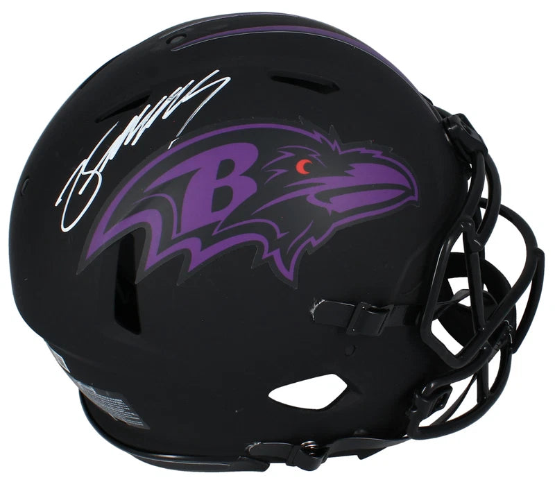 Zay Flowers Autographed Baltimore Ravens Eclipse Speed Authentic Helmet Beckett Witnessed