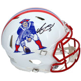 A.J. Brown Autographed New England Patriots 1990-92 Throwback Speed Authentic Helmet Beckett Witnessed