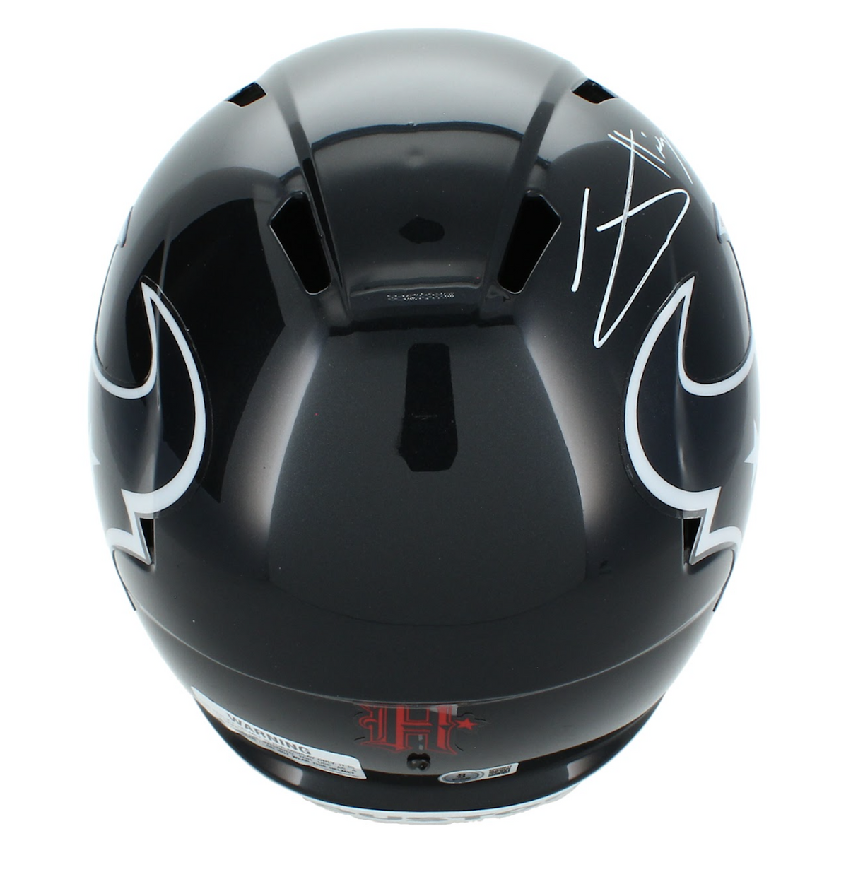 Jayden Higgins Autographed Houston Texans Speed Full Size Helmet Beckett Witnessed