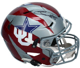 Ceedee Lamb Autographed Dallas Cowboys/Oklahoma Sooners ECC Custom Ripped Speedflex Authentic Helmet Fanatics