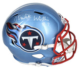 Malik Willis Autographed Tennessee Titans Flash Speed Full Size Helmet Beckett Witnessed