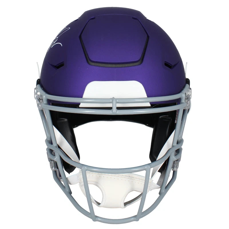Justin Jefferson Autographed Minnesota Vikings 2023 Alternate Tribute Speedflex Authentic Helmet Beckett Witnessed