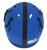 Edgerrin James Autographed Indianapolis Colts RAVE Speed Mini Helmet Beckett Witnessed