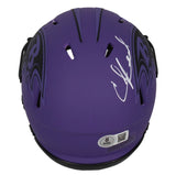 Ed Reed Autographed Baltimore Ravens RAVE Speed Mini Helmet Beckett Witnessed