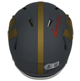 Larry Brown Autographed/Inscribed "72 MVP" Washington Commanders Slate Speed Mini Helmet Beckett Witnessed