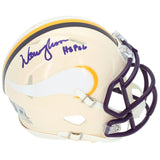 Warren Moon Autographed/Inscribed "HOF 06" Minnesota Vikings RETRO Speed Mini Helmet Beckett Witnessed