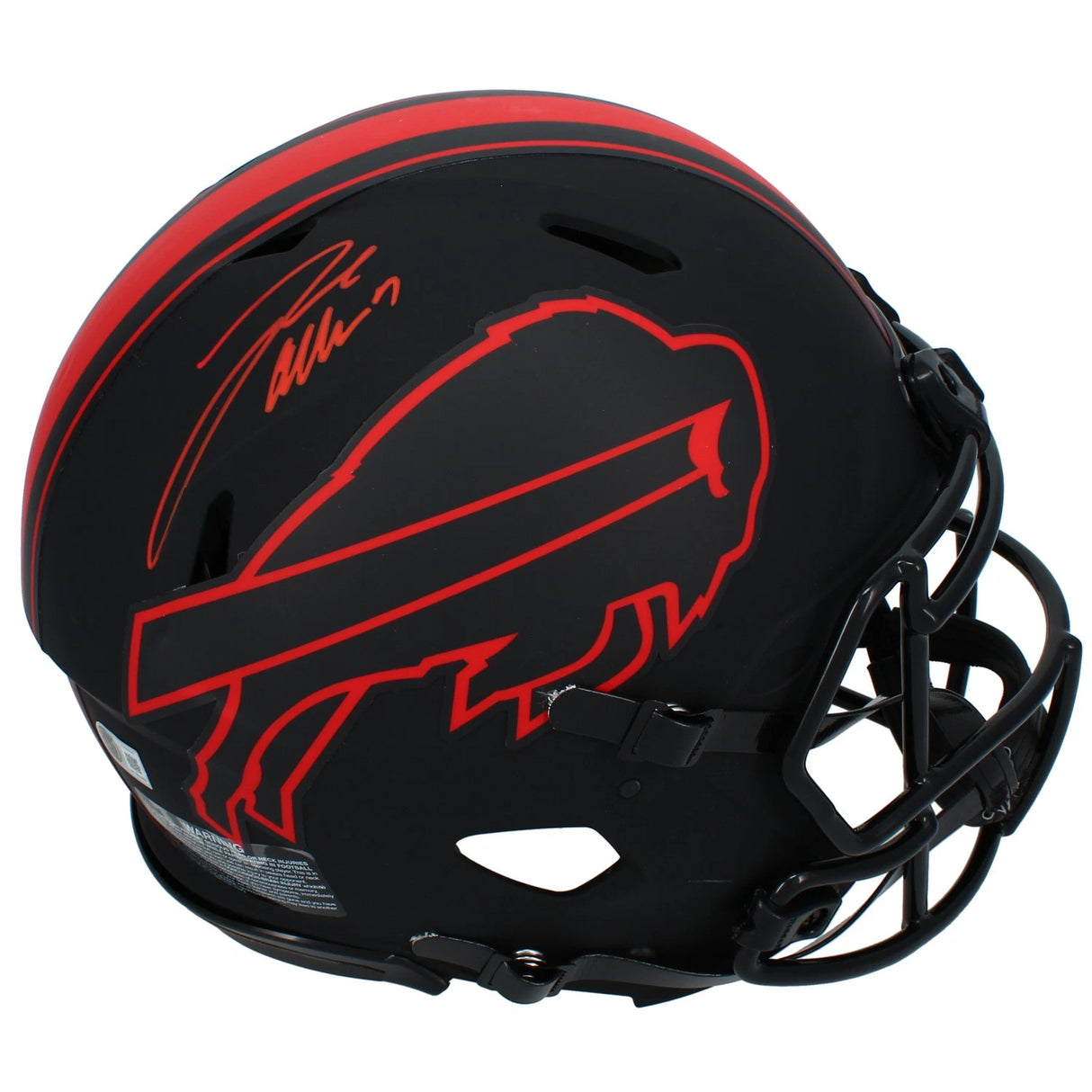 Josh Allen Autographed Buffalo Bills Eclipse Speed Authentic Helmet Beckett Witnessed