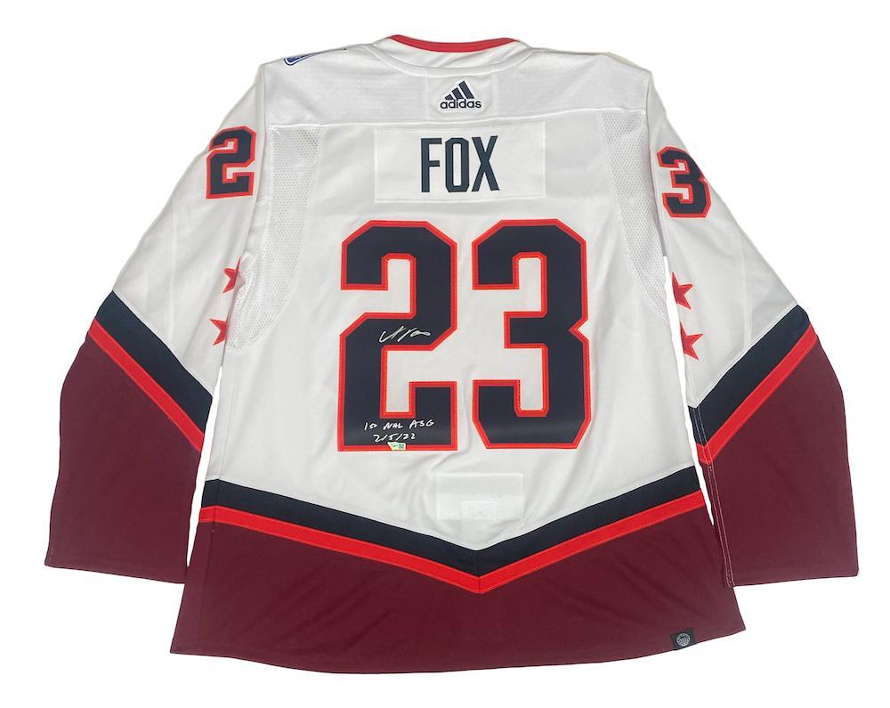 ADAM FOX Autographed/Inscribed "1st ASG 2/5/22" 2022 NHL All-Star Game White Jersey FANATICS