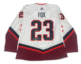 ADAM FOX Autographed/Inscribed "1st ASG 2/5/22" 2022 NHL All-Star Game White Jersey FANATICS