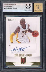 KOBE BRYANT Autographed Los Angeles Lakers 2012-13 Panini NBA Momentum #31 Trading Card PANINI LE 58/199