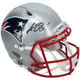A.J. Brown Autographed New England Patriots Speed Authentic Helmet Beckett Witnessed