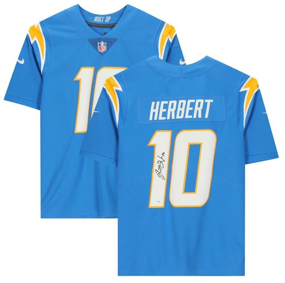 Justin Herbert Autographed Los Angeles Chargers Powder Blue Nike Limited Jersey Fanatics