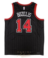Matas Buzelis Autographed Chicago Bulls Black Jordan Brand Statement Edition Swingman Jersey Panini