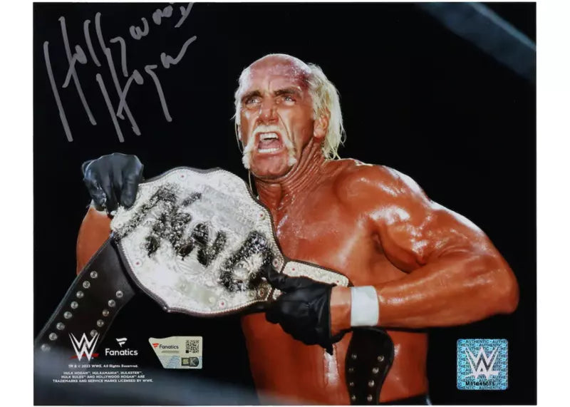 Hulk "Hollywood" Hogan Autographed WWE/NWO Holding New World Order Title 8" x 10" Photograph Fanatics