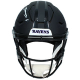 Zay Flowers Autographed Baltimore Ravens Black 2026 Alternate "Darkness" Speedflex Authentic Helmet Beckett Witnessed