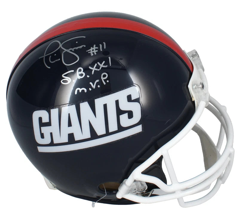 Phil Simms Autographed/ Inscribed "S.B. XXI M.V.P." New York Giants Proline Authentic Helmet Fanatics
