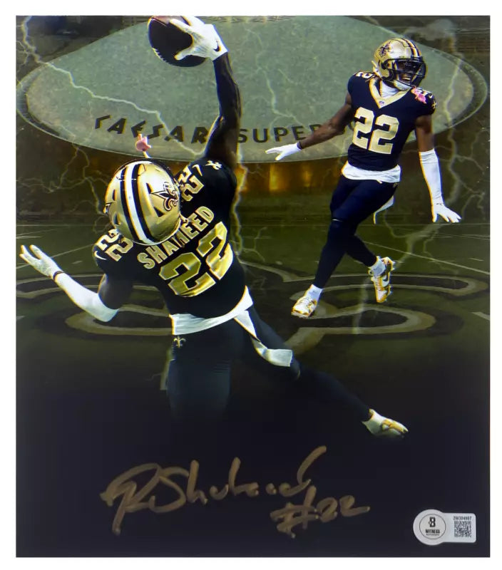 Rashid Shaheed Autographed New Orleans Saints 8" x 10" Photo Collage Beckett Witnessed