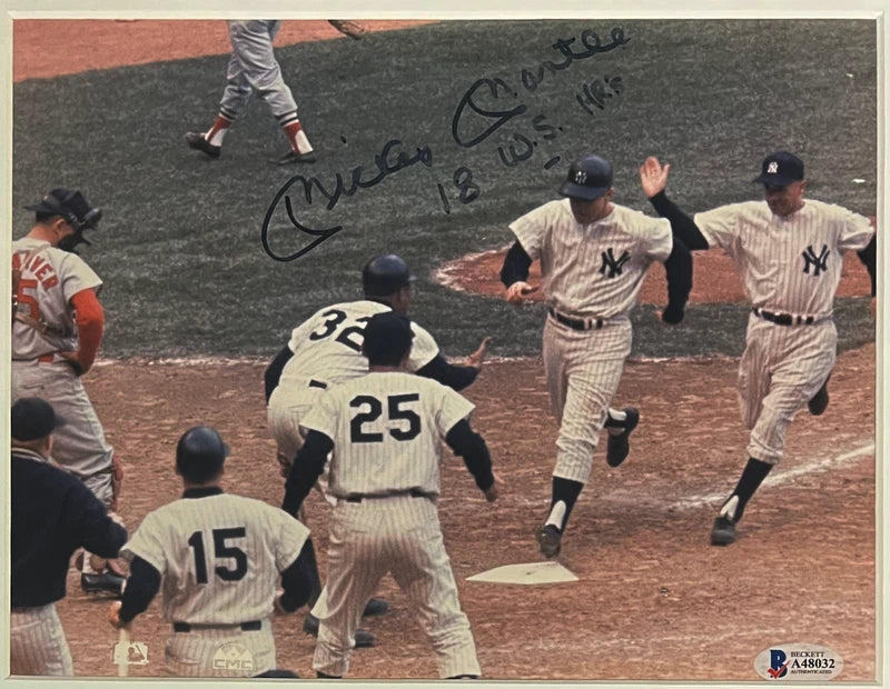 Mickey Mantle Autographed/Inscribed New York Yankees 8" x 10" Photographs Framed Display Beckett