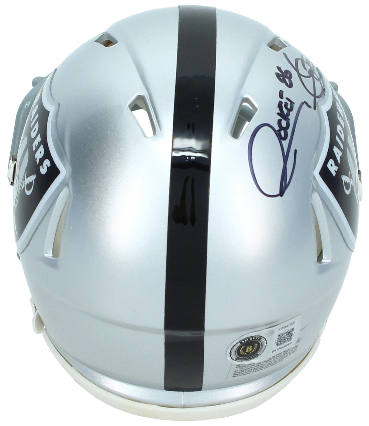 Raghib "Rocket" Ismail Autographed Raiders Speed Mini Helmet Beckett Witnessed