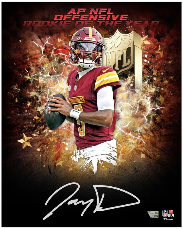 Jayden Daniels Autographed Washington Commanders 2024 NFL Offensive Rookie of the Year 16" x 20" Photograph Fanatics