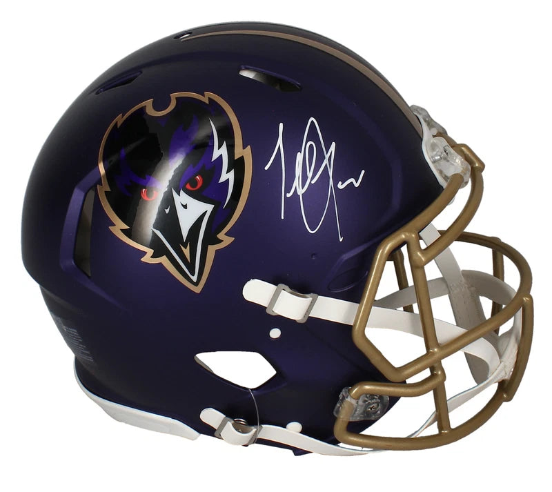 Terrell Suggs Autographed Baltimore Ravens Purple 2024 Alternate Speed Authentic Helmet Beckett Witnessed