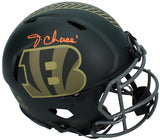 Ja'Marr Chase Autographed Cincinnati Bengals 2025 Salute to Service Speed Authentic Helmet Beckett Witnessed