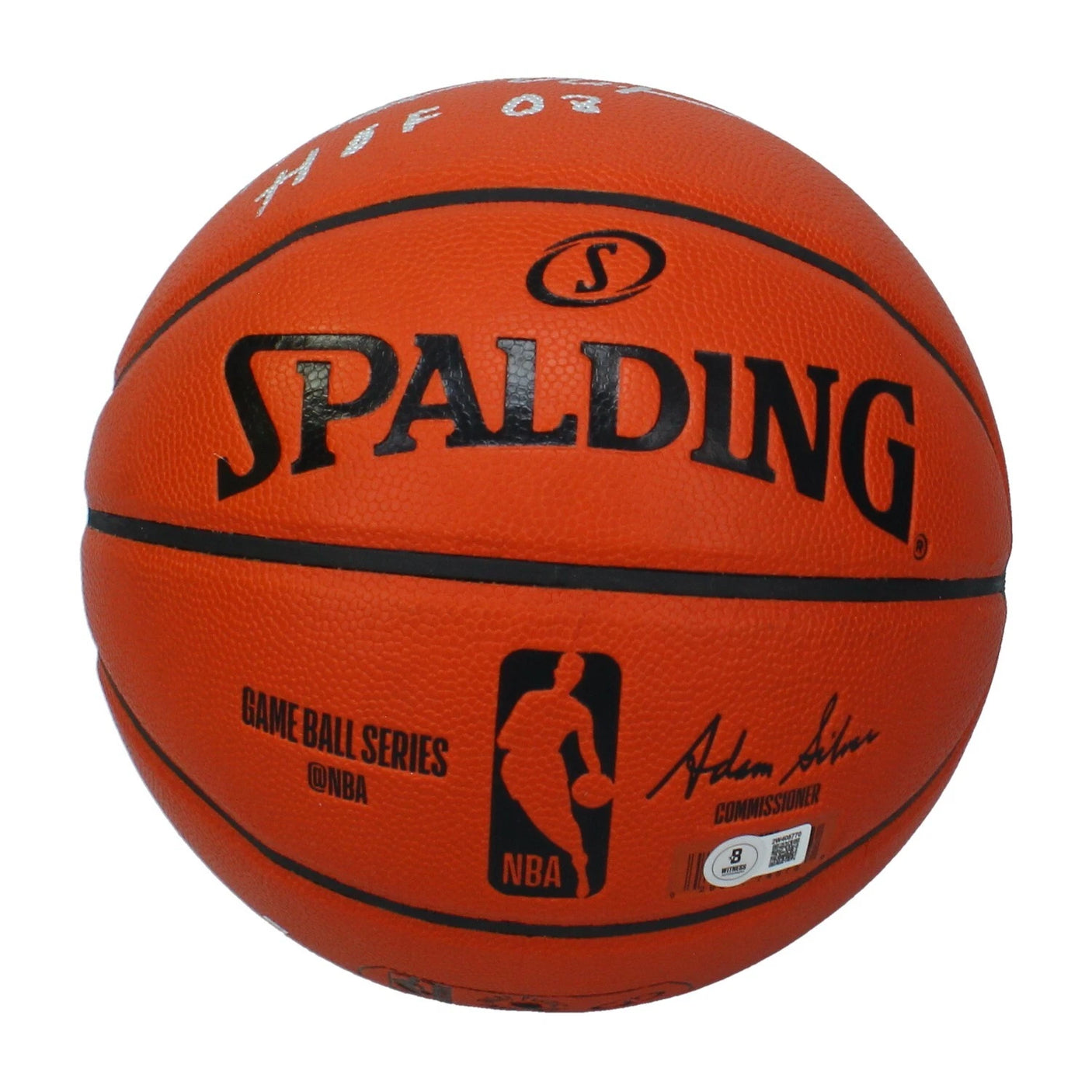 Hakeem Olajuwon Autographed/Inscribed "HOF 08" Spalding NBA Game Ball Series Indoor/Outdoor Basketball Beckett Witnessed