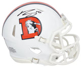 Bo Nix Autographed Denver Broncos White 2023 Alternate Speed Mini Helmet Fanatics