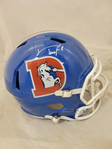 Troy Franklin Autographed Denver Broncos 1975-96 Throwback Speed Full Size Helmet Beckett Witnessed