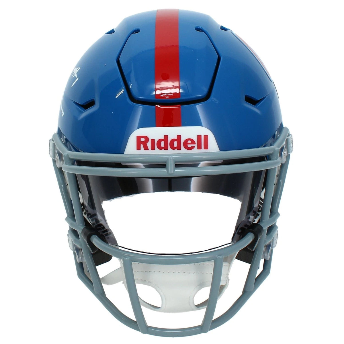 De'Zuan Stribling Autographed Ole Miss Rebels Powder Blue Speedflex Midi Helmet Beckett Witnessed