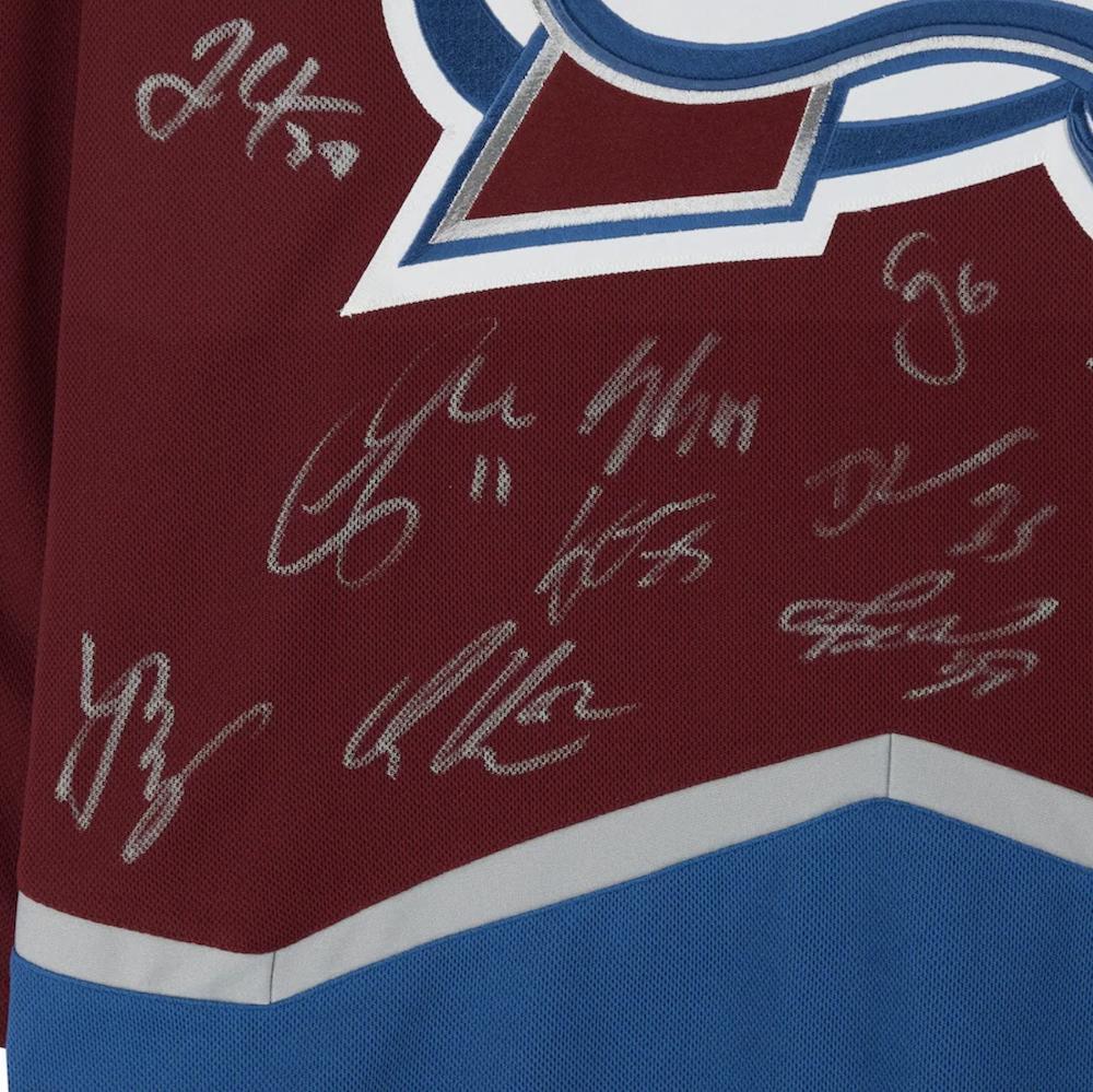Colorado Avalanche Team Autographed Colorado Avalanche Burgundy Adidas Climalite Authentic Jersey w/22 Stanley Cup Patch Fanatics LE 100