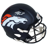 Bo Nix Autographed Denver Broncos 2024 Speed Full Size Helmet Beckett Witnessed