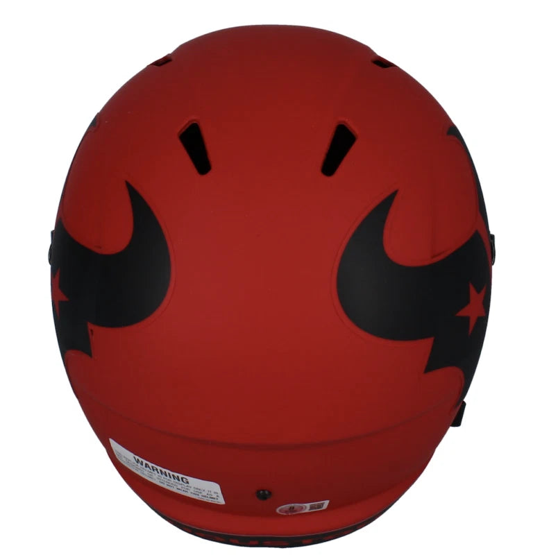 Dalton Schultz Autographed (in White) Houston Texans RAVE Speed Full Size Helmet Beckett Witnessed