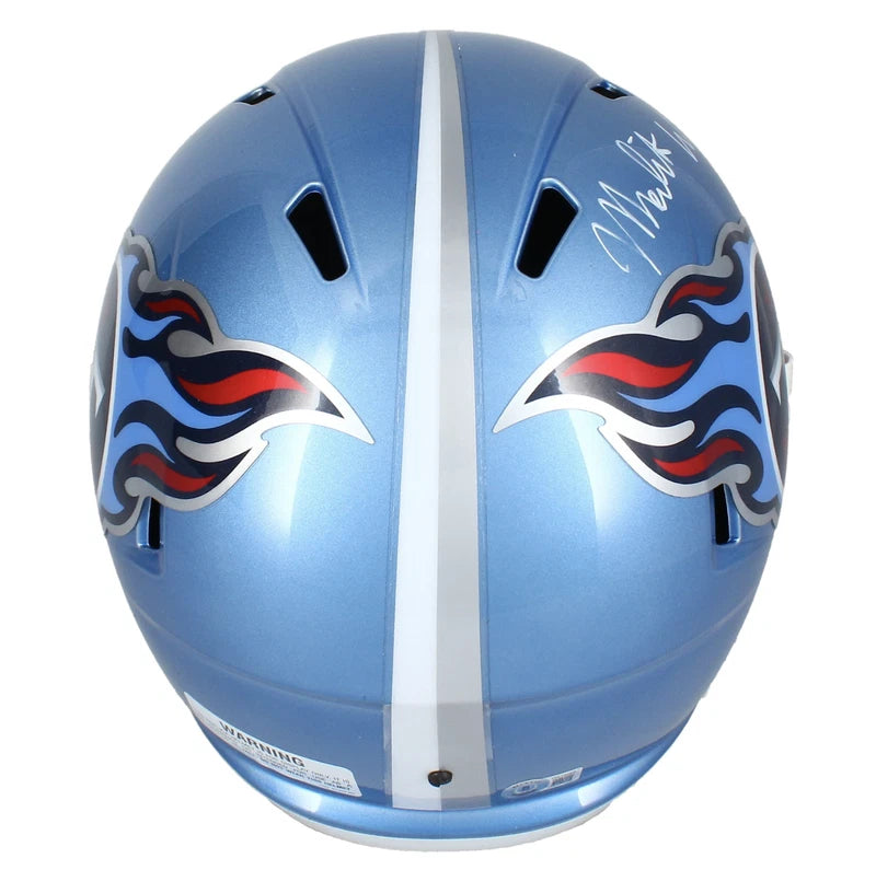 Malik Willis Autographed Tennessee Titans Flash Speed Full Size Helmet Beckett Witnessed