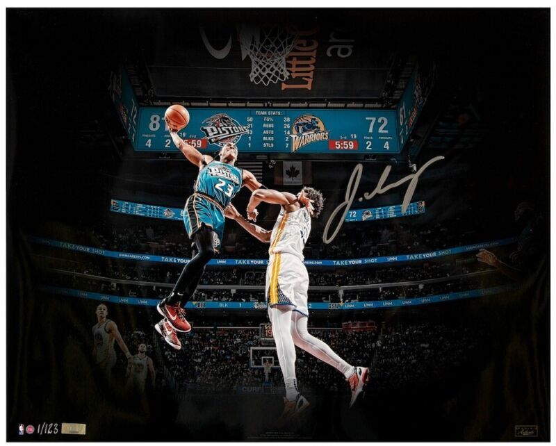 JADEN IVEY Autographed Detroit Pistons "Soar" 16" x 10" Photograph PANINI LE 123