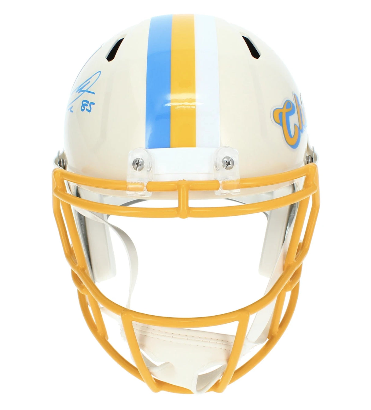 Antonio Gates Autographed Chargers RETRO Speed Full Size Helmet Beckett Witnessed