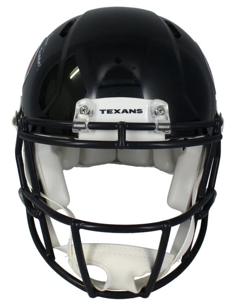 Dalton Schultz Autographed/Inscribed TEXANSSWARM! Houston Texans 2024 Speed Authentic Helmet Beckett Witnessed