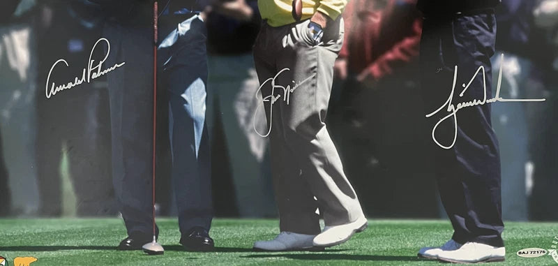 Jack Nicklaus/Arnold Palmer/Tiger Woods Triple Autographed 1996 Masters 16" x 20" Framed Photograph UDA
