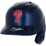 Bryce Harper Autographed Philadelphia Philles Blue Alternate Chrome Replica Batting Helmet Fanatics