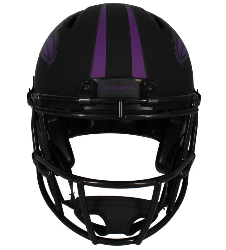 Ray Lewis Autographed Baltimore Ravens Eclipse Speed Authentic Helmet Beckett Witnessed