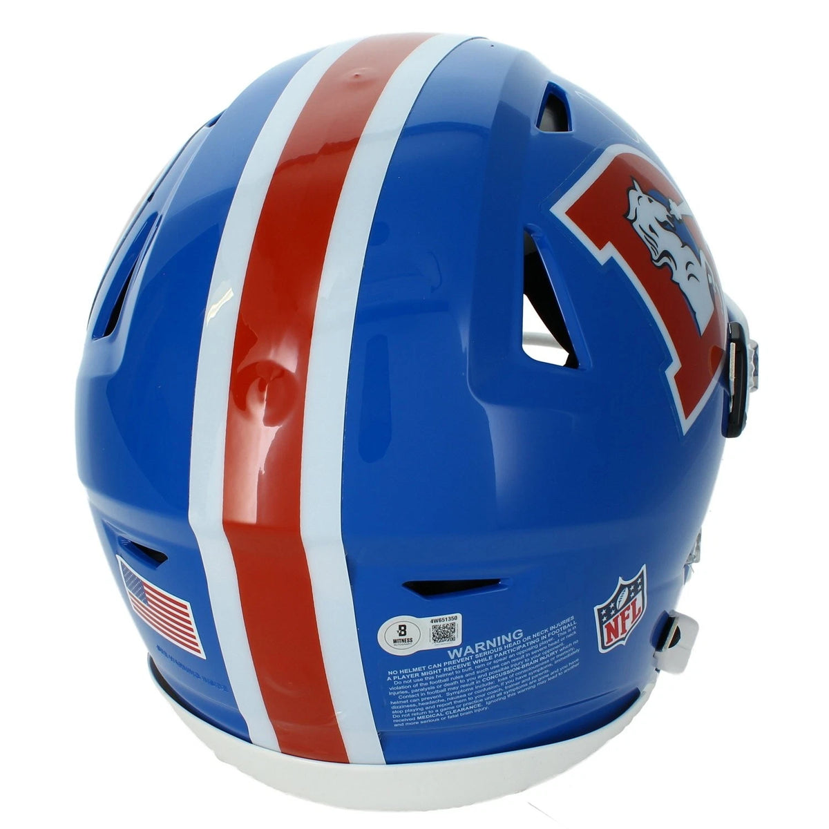 John Elway Autographed Denver Broncos 1975-06 Throwback Speedflex Authentic Helmet Beckett Witnessed