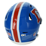 John Elway Autographed Denver Broncos 1975-06 Throwback Speedflex Authentic Helmet Beckett Witnessed