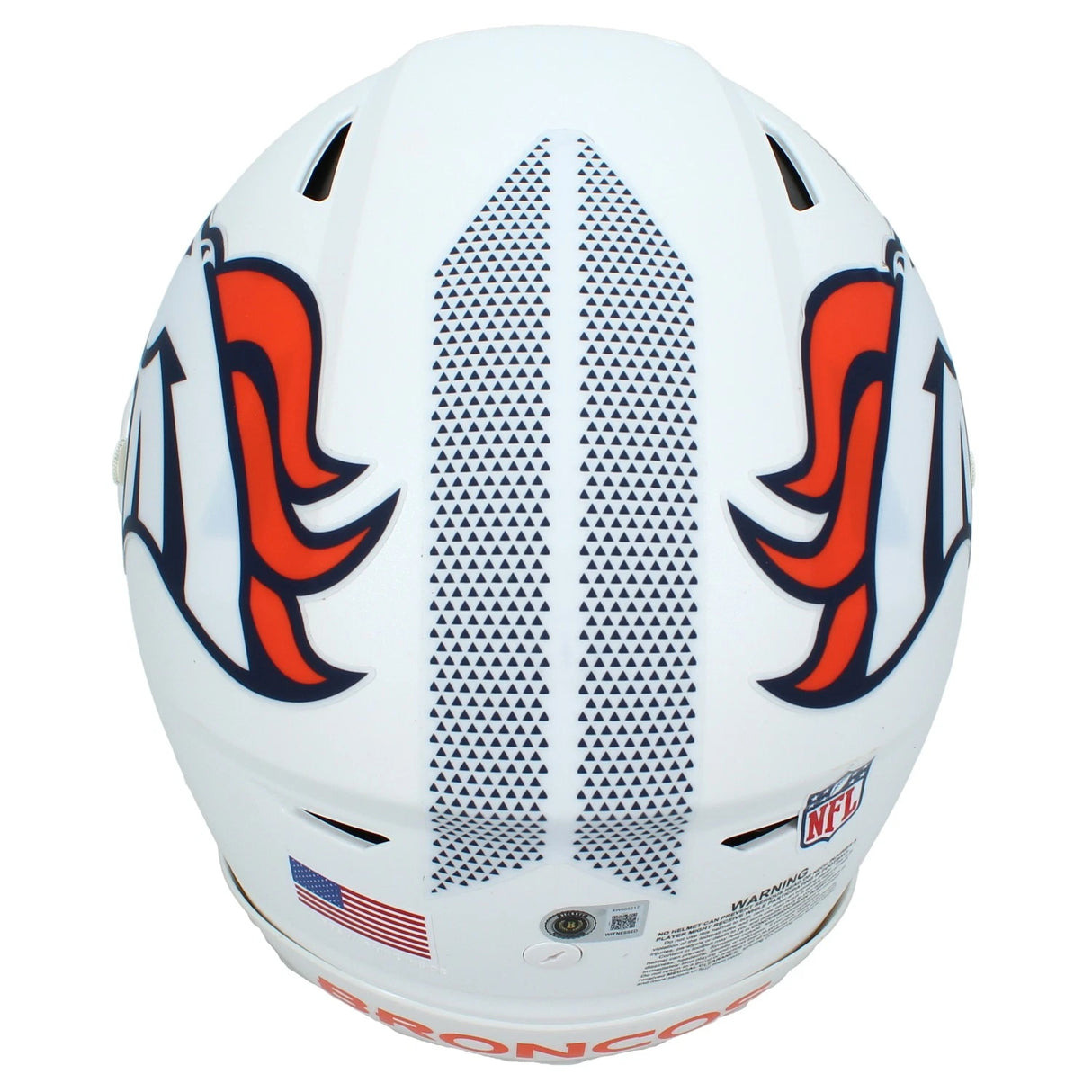 Bo Nix Autographed Denver Broncos White 2024 Alternate Speedflex Authentic Helmet Beckett Witnessed