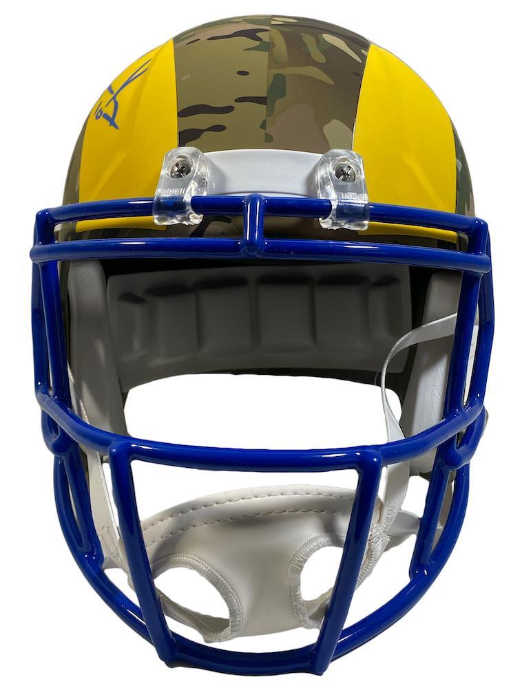 COOPER KUPP Autographed Los Angeles Rams Camo Speed Full Size Helmet FANATICS