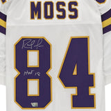 Randy Moss Autographed/Inscribed "HOF 18" Minnesota Vikings Mitchell & Ness White Authentic Jersey Fanatics