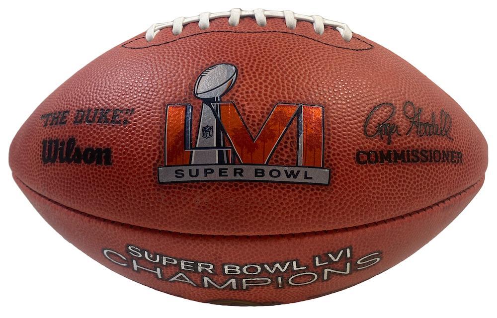 COOPER KUPP Autographed/Inscribed "SB LVI MVP" Los Angeles Rams SB LVI Champions Logo Wilson Duke Authentic Football FANATICS LE 10/56
